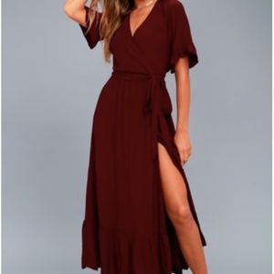Burgundy wrap dress 